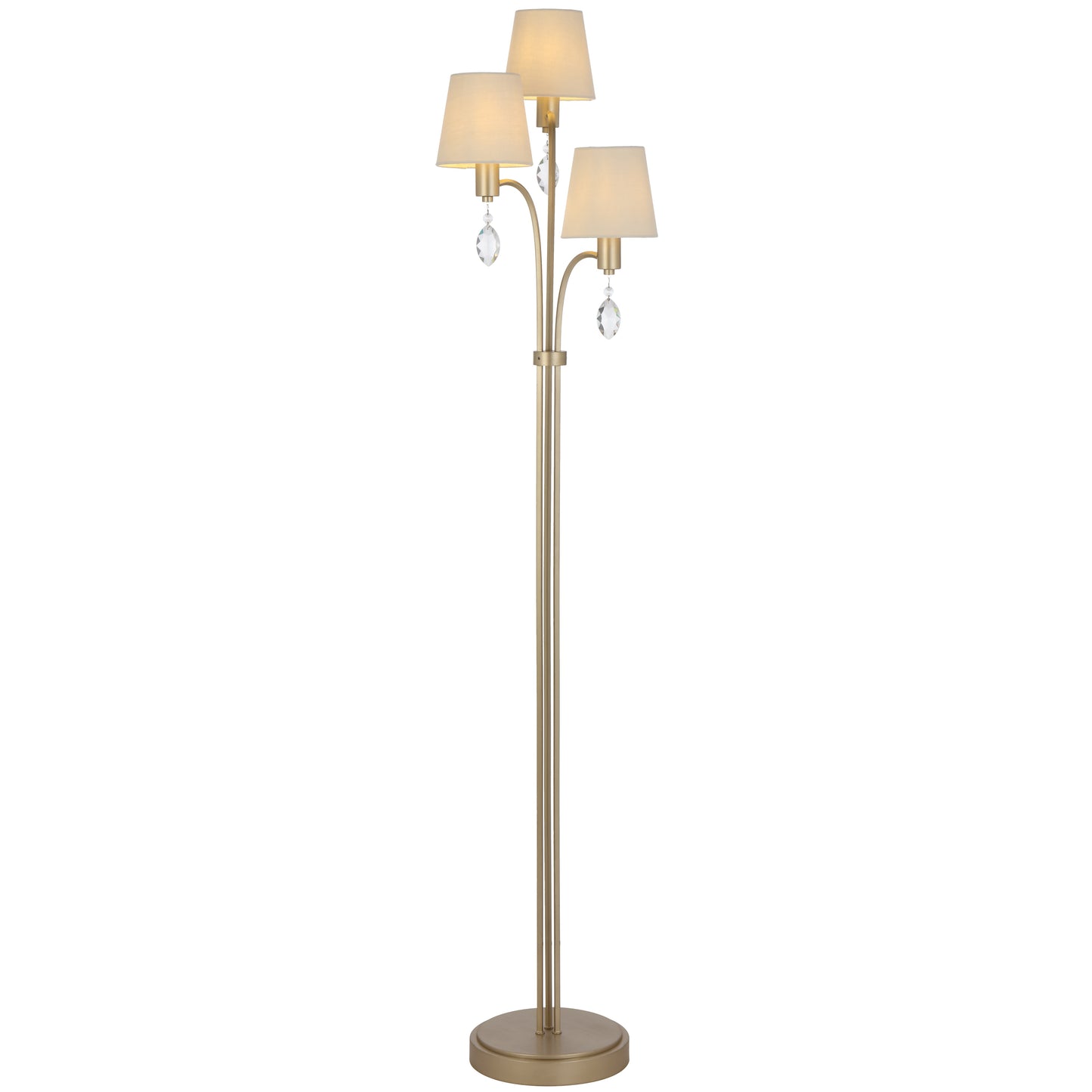 TFS 3 LT FLOOR LAMP 3x25wE14max L340 H1560 ANT SILVER/CREAM/CRYSTAL