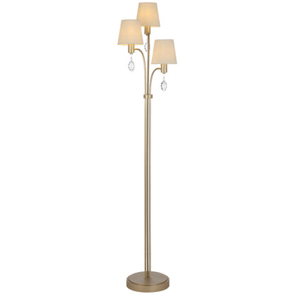 TFS 3 LT FLOOR LAMP 3x25wE14max L340 H1560 ANT SILVER/CREAM/CRYSTAL