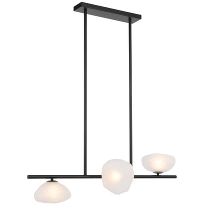 Rouen TFS 3 HORIZONTAL LTS PENDANT 3x6wG9max GLASS D200 BLACK / FROST GLASS