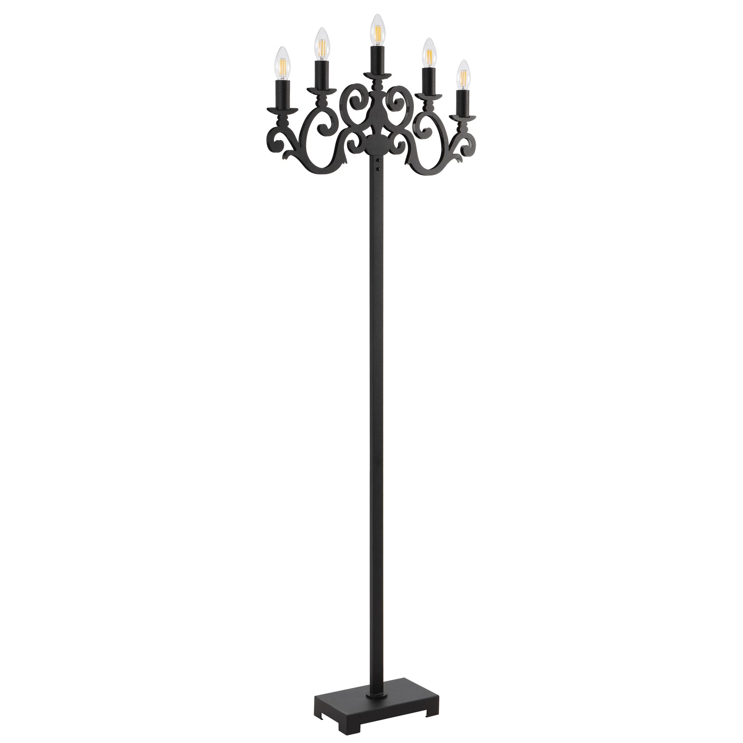 TFS FLOOR LAMP 5x25wE14max L570 W150 H200 FOOT SWTCH BLACK TEXTURED