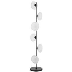 Nancy TFS 6 Light Floor Lamp in Black with Frost Glass