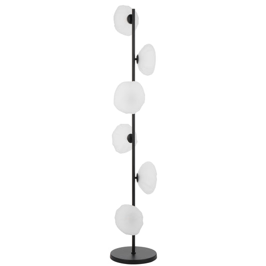 Nancy TFS FLOOR LAMP 6 LTS 6x6wG9max H1600 GLASS D200 BLACK /FROST GLASS