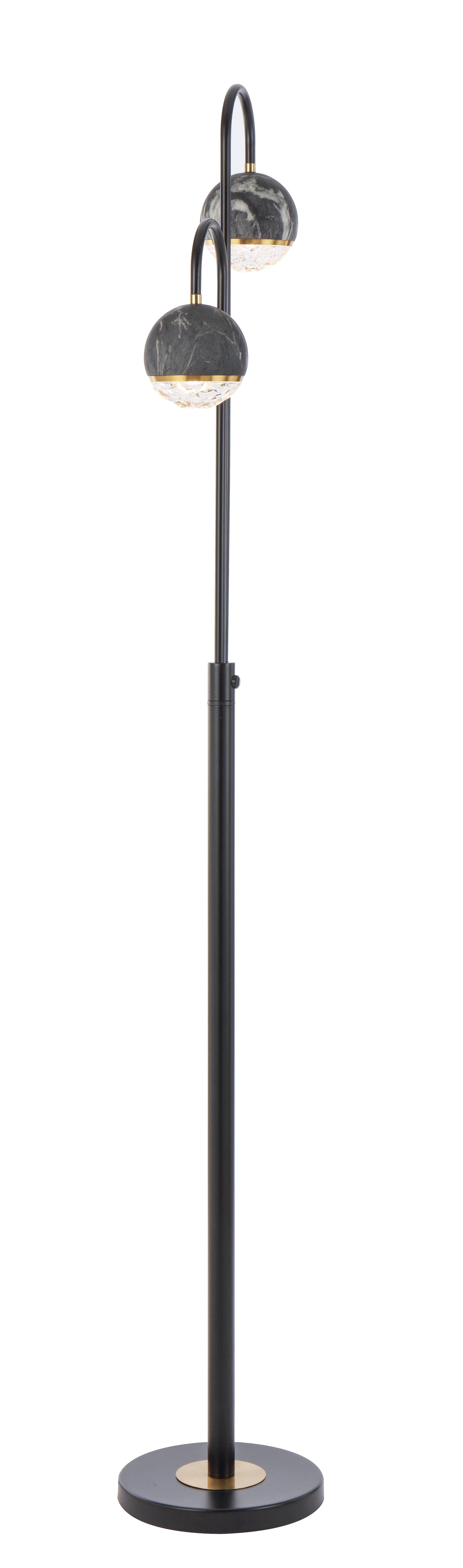 TFS 2 FLOOR LAMP 2x6wG9 L:315 W:23 H:1550 BLACK MATT/BLACK MARBLE LOOK