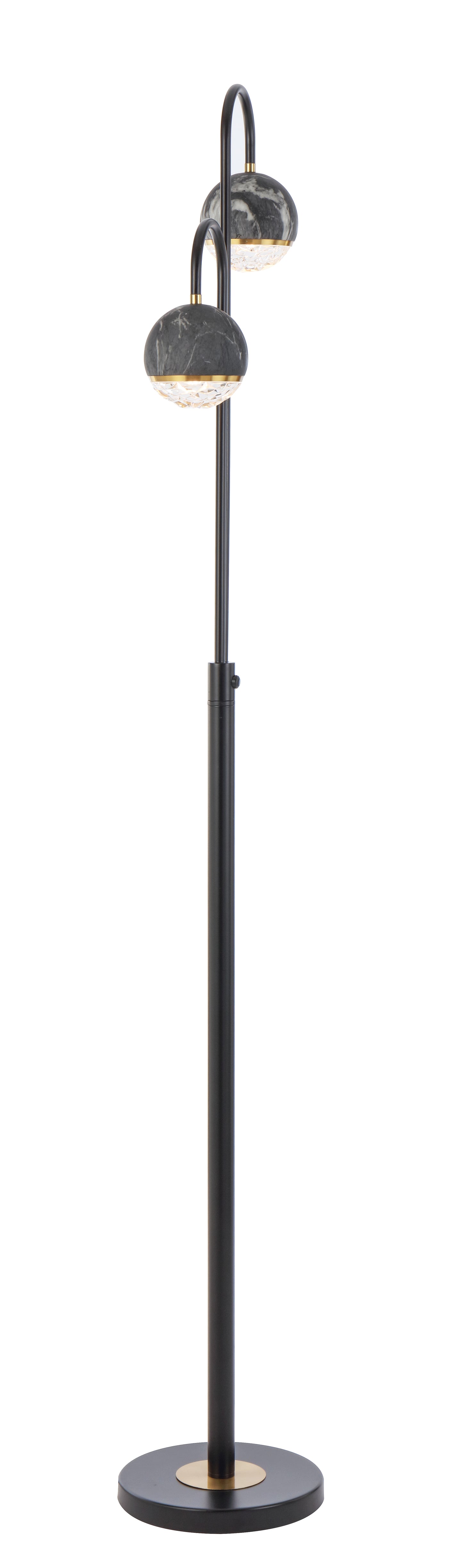 TFS 2 FLOOR LAMP 2x6wG9 L:315 W:23 H:1550 BLACK MATT/BLACK MARBLE LOOK