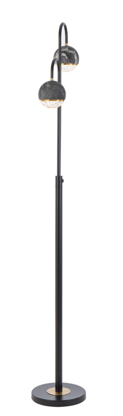 TFS 2 FLOOR LAMP 2x6wG9 L:315 W:23 H:1550 BLACK MATT/BLACK MARBLE LOOK