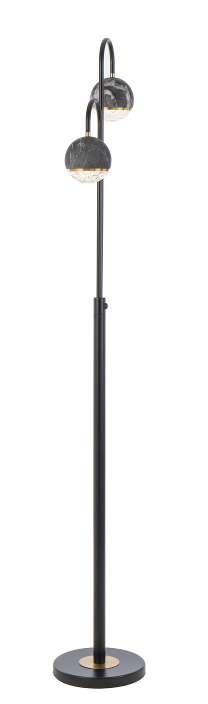 TFS 2 FLOOR LAMP 2x6wG9 L:315 W:23 H:1550 BLACK MATT/BLACK MARBLE LOOK