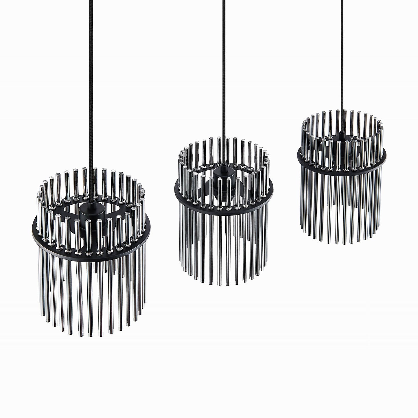 TFS 3LTS BAR PENDANT 3x25wE27max L1100 W200 H260 cab 2m BLACK MATT/ SMOKE