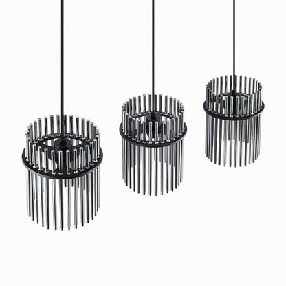 TFS 3LTS BAR PENDANT 3x25wE27max L1100 W200 H260 cab 2m BLACK MATT/ SMOKE
