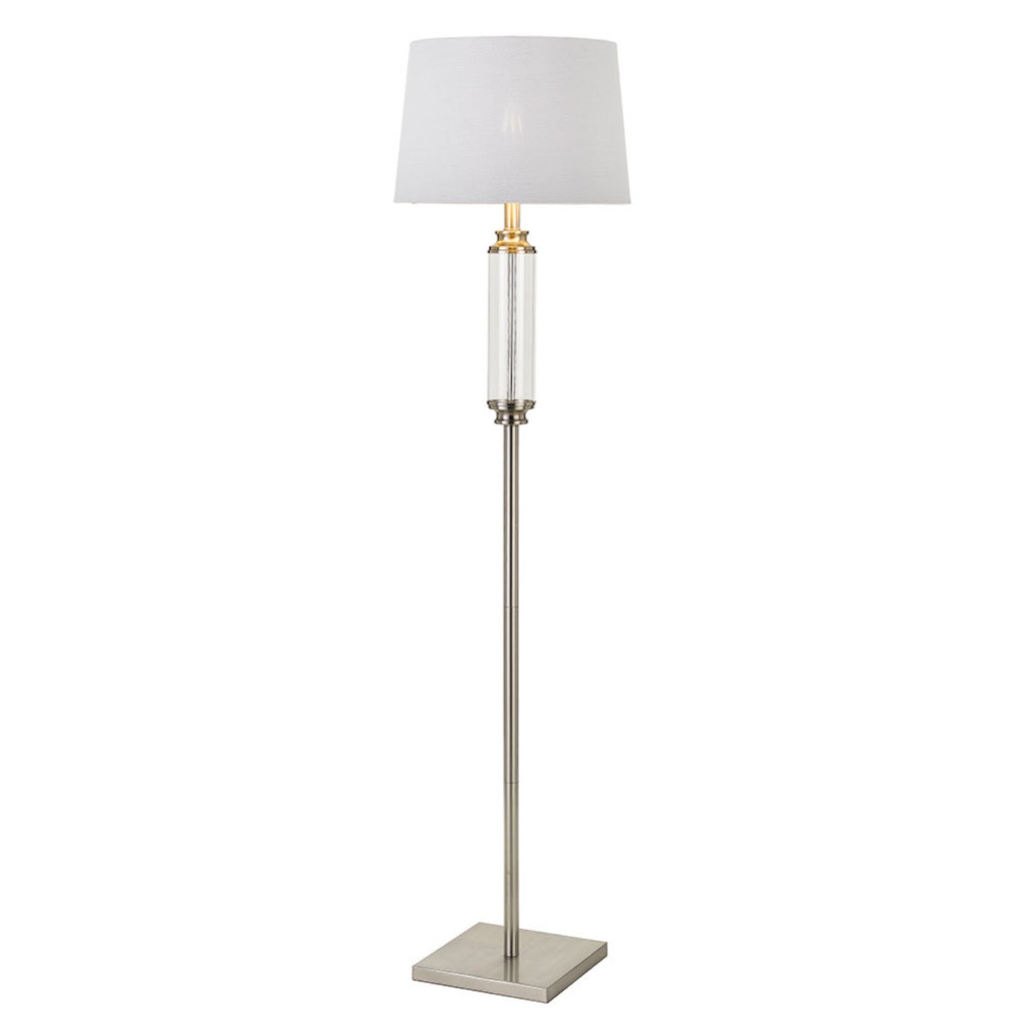 Ivory TFS FLOOR LAMP 25wE27max D:330 H:1550 cable2.0 FOOT SWT NICKEL/CLEAR+WHITE/SILVER