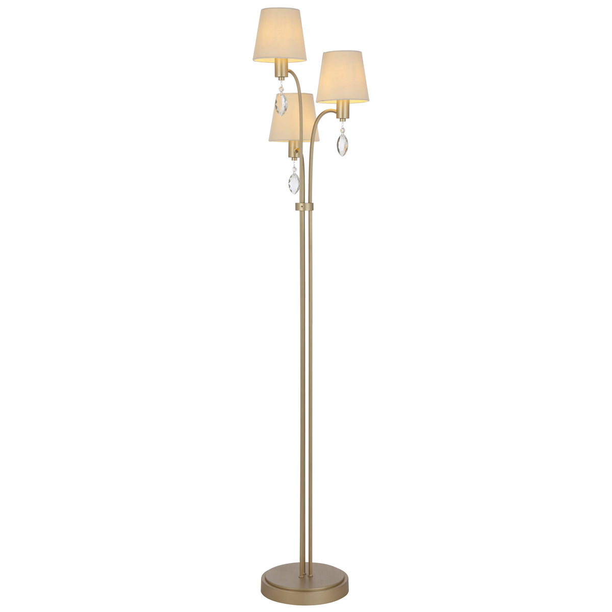 TFS 3 LT FLOOR LAMP 3x25wE14max L340 H1560 ANT SILVER/CREAM/CRYSTAL