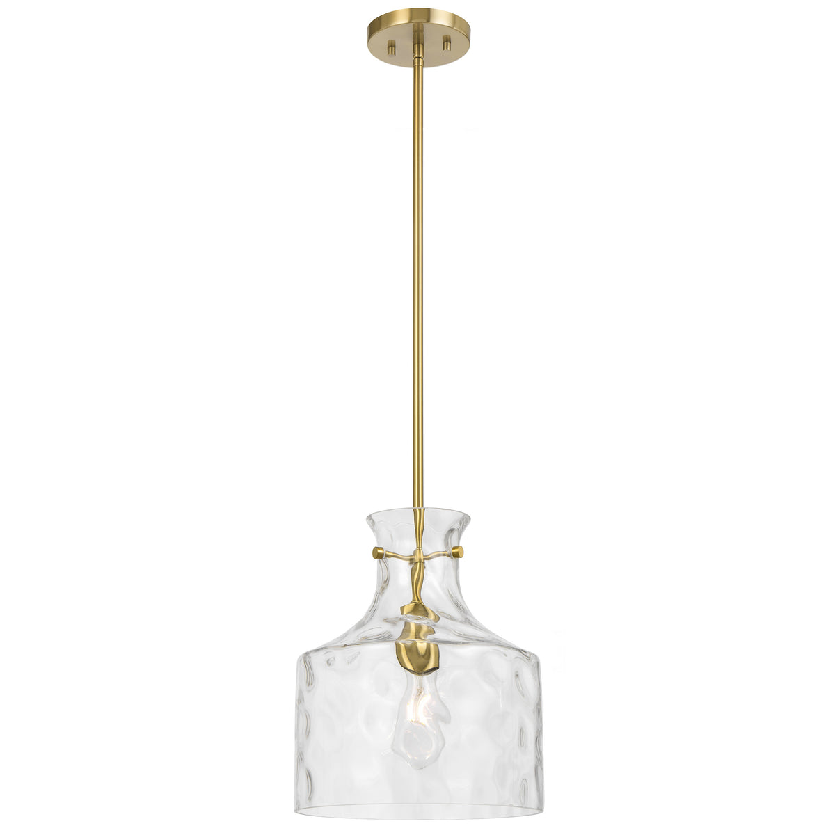 Altolux TFS 1LT PENDANT 25wE27max D:280 H:330 ROD 1.5m ANT GOLD / CLEAR WATER STREAK