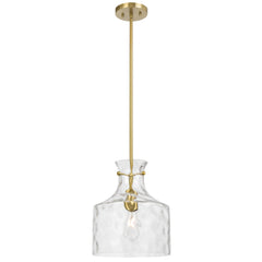 Altolux TFS 1LT PENDANT 25wE27max D:280 H:330 ROD 1.5m ANT GOLD / CLEAR WATER STREAK