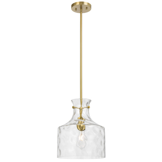 Altolux TFS 1LT PENDANT 25wE27max D:280 H:330 ROD 1.5m ANT GOLD / CLEAR WATER STREAK