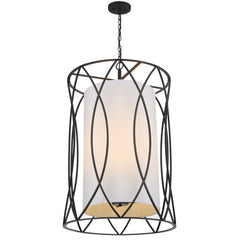 TFS 56 PENDANT 8x25wxE14max D560 H900 CHAIN 2M TEXTURED BLACK