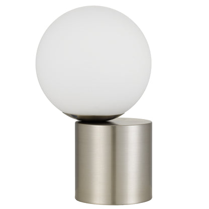TFS TOUCH TABLE LAMP 5wE14 3000K D150 H250 NON-DIM NICKEL/OPAL MATT