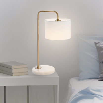 TFS TABLE LAMP 25wE27max D:200 H:490 cab:2.0m line switch WHITE/GOLD