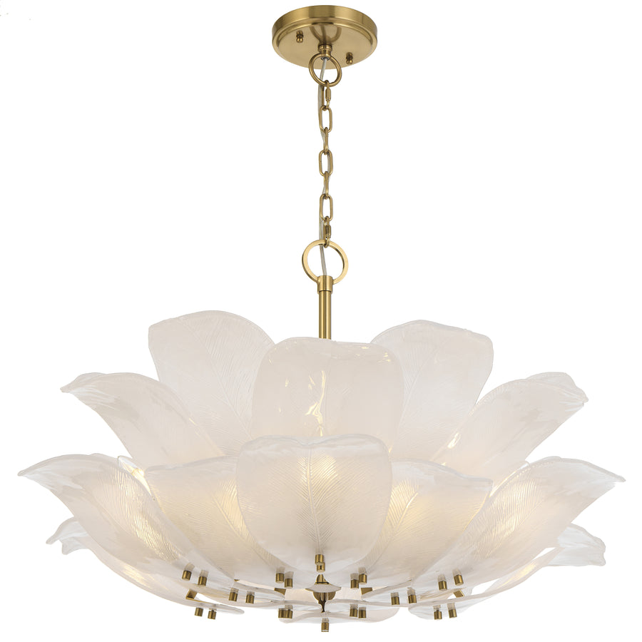 TFS 12LT PENDANT 12x25wE14max D:770 H:500 BRASS / 24pcs FROST GLASS