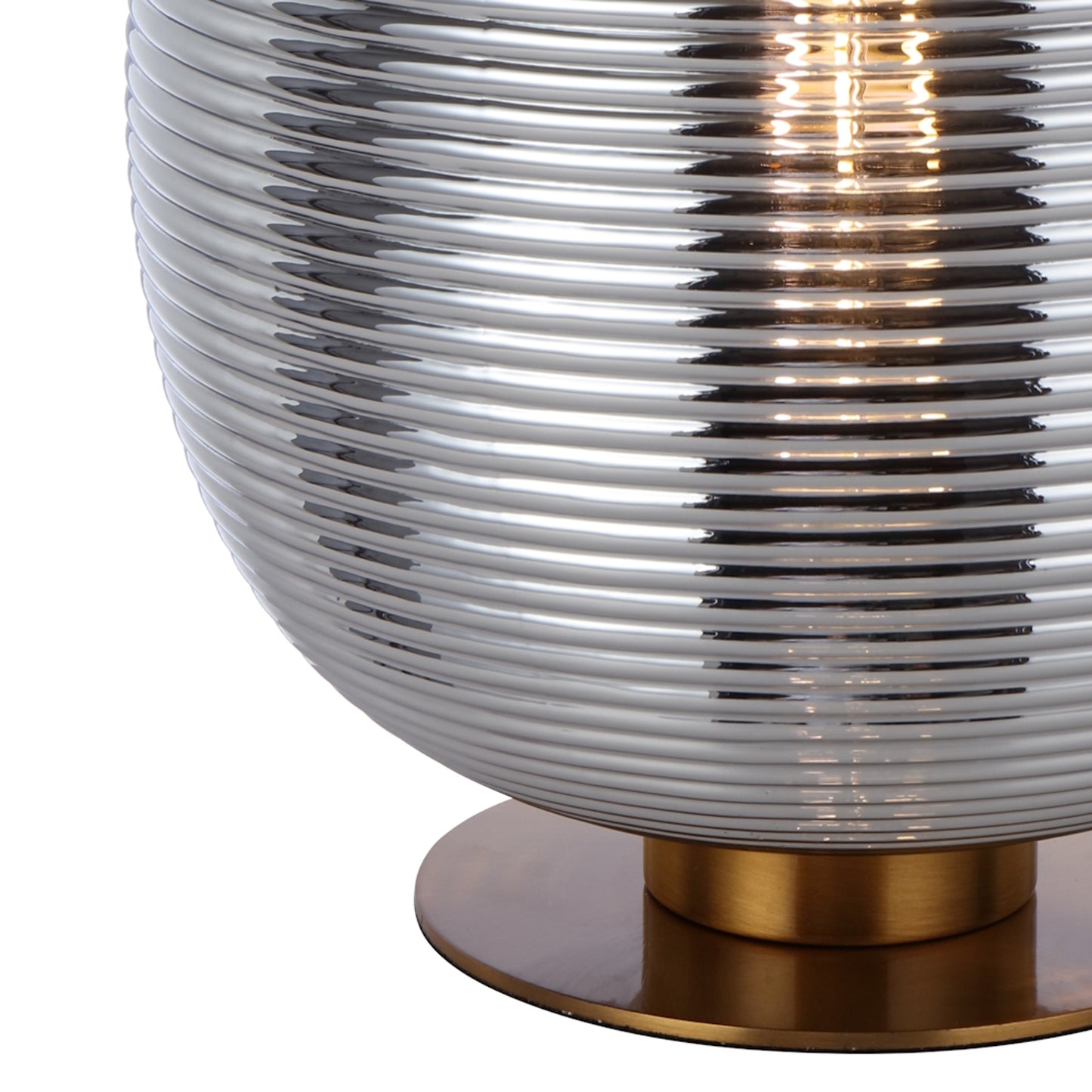 Vigo TFS TABLE LAMP 25wE27max D:250 H:260 inline Switch ANT GOLD BASE / CHROME GLASS