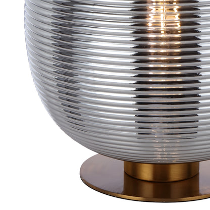 Vigo TFS TABLE LAMP 25wE27max D:250 H:260 inline Switch ANT GOLD BASE / CHROME GLASS