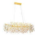 Sarajevo TFS 10 LT RECTA PENDANT 10x 3wG9max L1000 W420 H460 cab 2M GOLD / CLEAR + AMBER CRYSTAL
