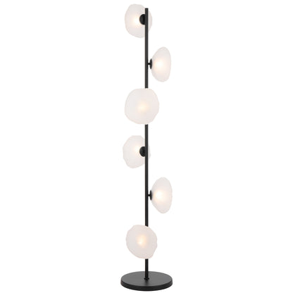 Nancy TFS FLOOR LAMP 6 LTS 6x6wG9max H1600 GLASS D200 BLACK /FROST GLASS