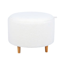 White Sherpa Fur Storage Table With Tray