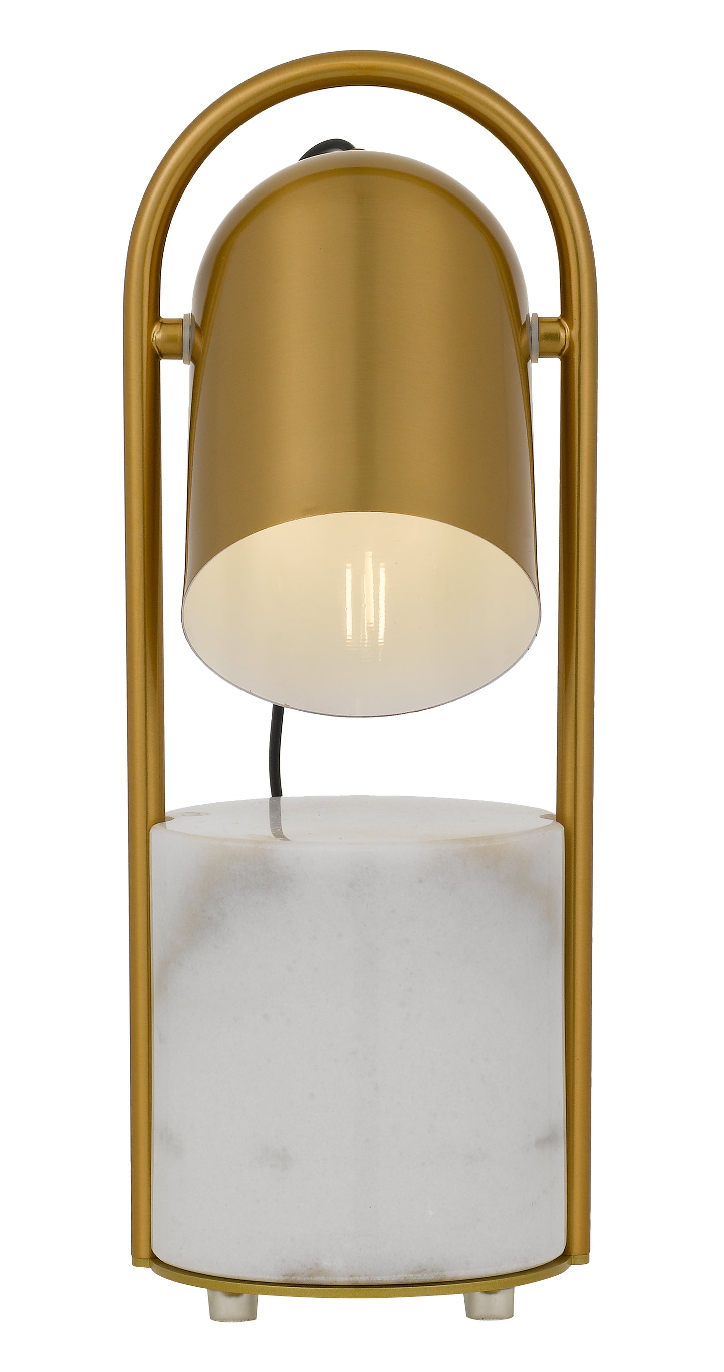 TFS TABLE LAMP 25wE27max D:200 H:390 Inline Switch WHITE BASE/ANTIQUE GOLD SHADE