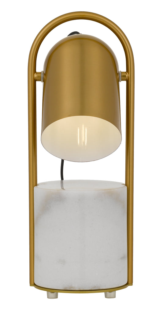 TFS TABLE LAMP 25wE27max D:200 H:390 Inline Switch WHITE BASE/ANTIQUE GOLD SHADE