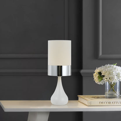 TFS CERAMIC TABLE LAMP 25wE14max D:150 H:410 WHITE/CHROME