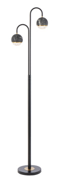 TFS 2 FLOOR LAMP 2x6wG9 L:315 W:23 H:1550 BLACK MATT/BLACK MARBLE LOOK