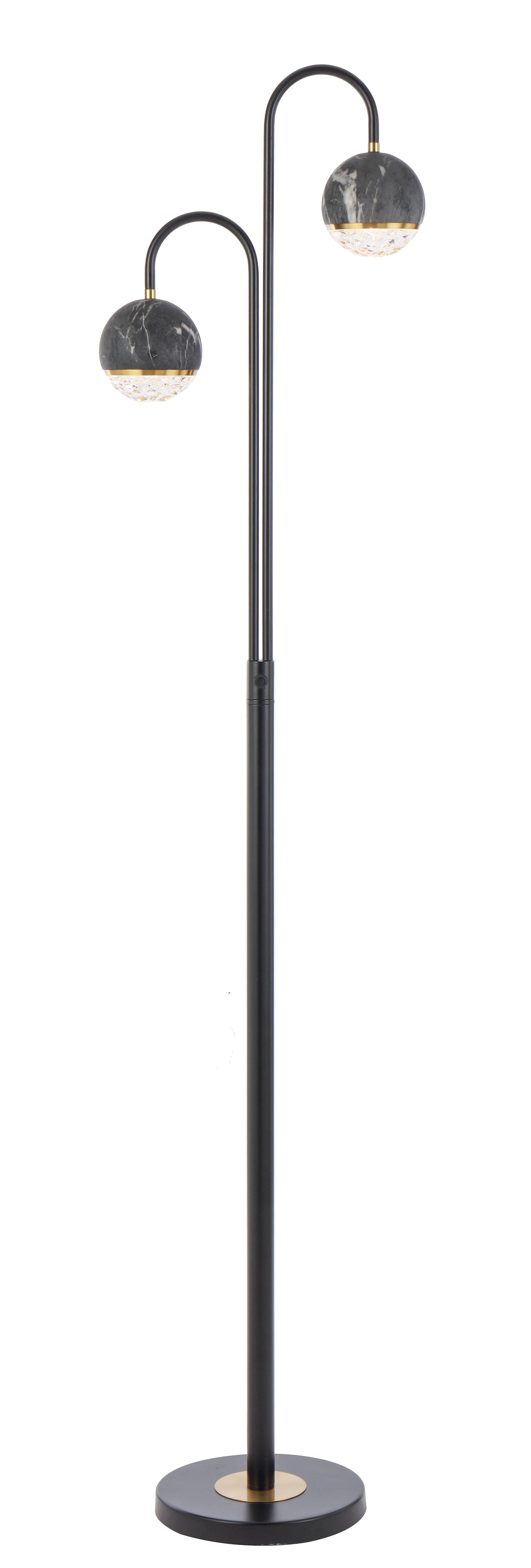 TFS 2 FLOOR LAMP 2x6wG9 L:315 W:23 H:1550 BLACK MATT/BLACK MARBLE LOOK