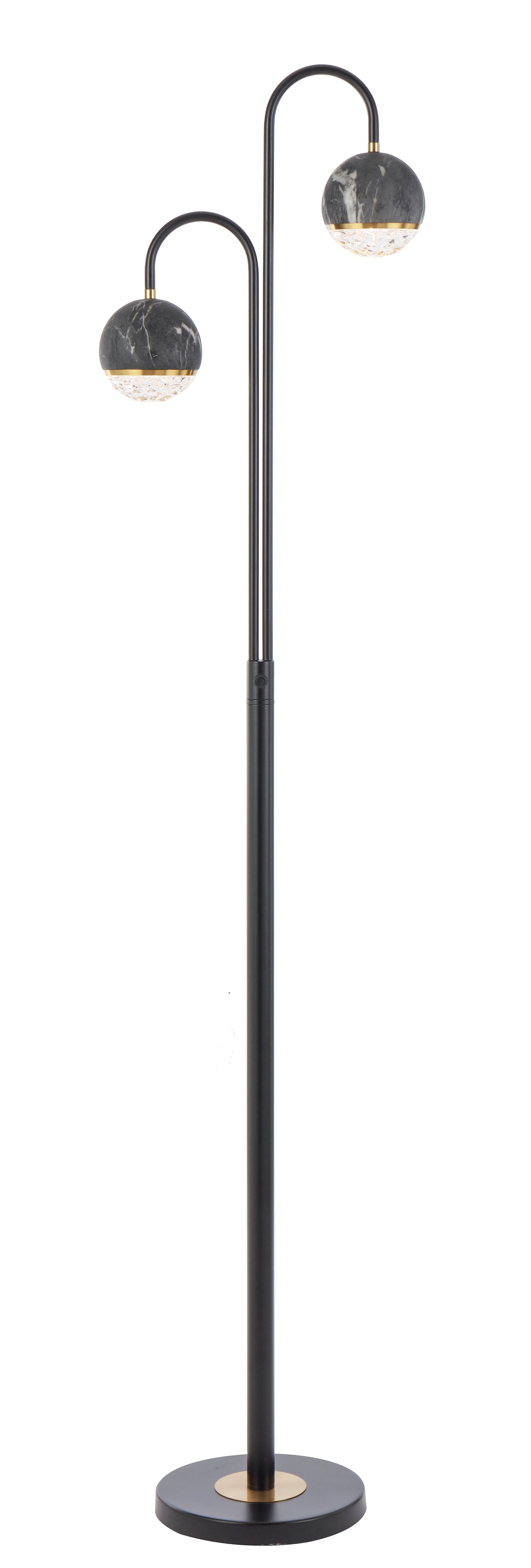 TFS 2 FLOOR LAMP 2x6wG9 L:315 W:23 H:1550 BLACK MATT/BLACK MARBLE LOOK