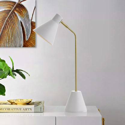 TFS TABLE LAMP 25wE14max D:140 H:540 cab:2.0M BRASS MATT/WHITE