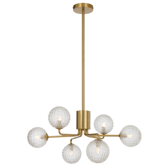 TFS 6LT PENDANT 6x6wG9max KIT D650 H295 ROD:2*600+1*300 ANT GOLD/ CLEAR PRISM PATTERN