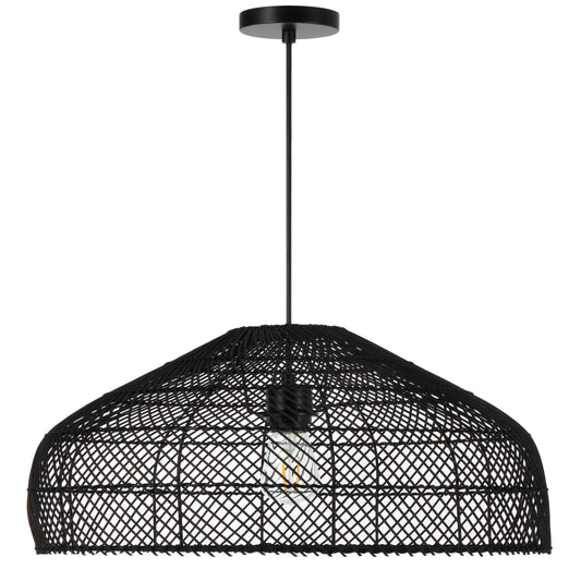 Lumoline TFS 50 PENDANT 25wE27max D500 H300 cab1.5m BLACK RATTAN