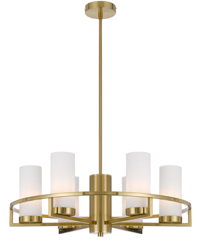 TFS 6LTS PENDANT 6x25wE14max D650 H242 GLASS:80 BRASS / OPAL MATT ROD:1.5m