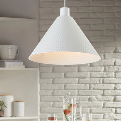 TFS 43CM PENDANT 25wE27max D430 H250 TEX 2M WHITE SATIN