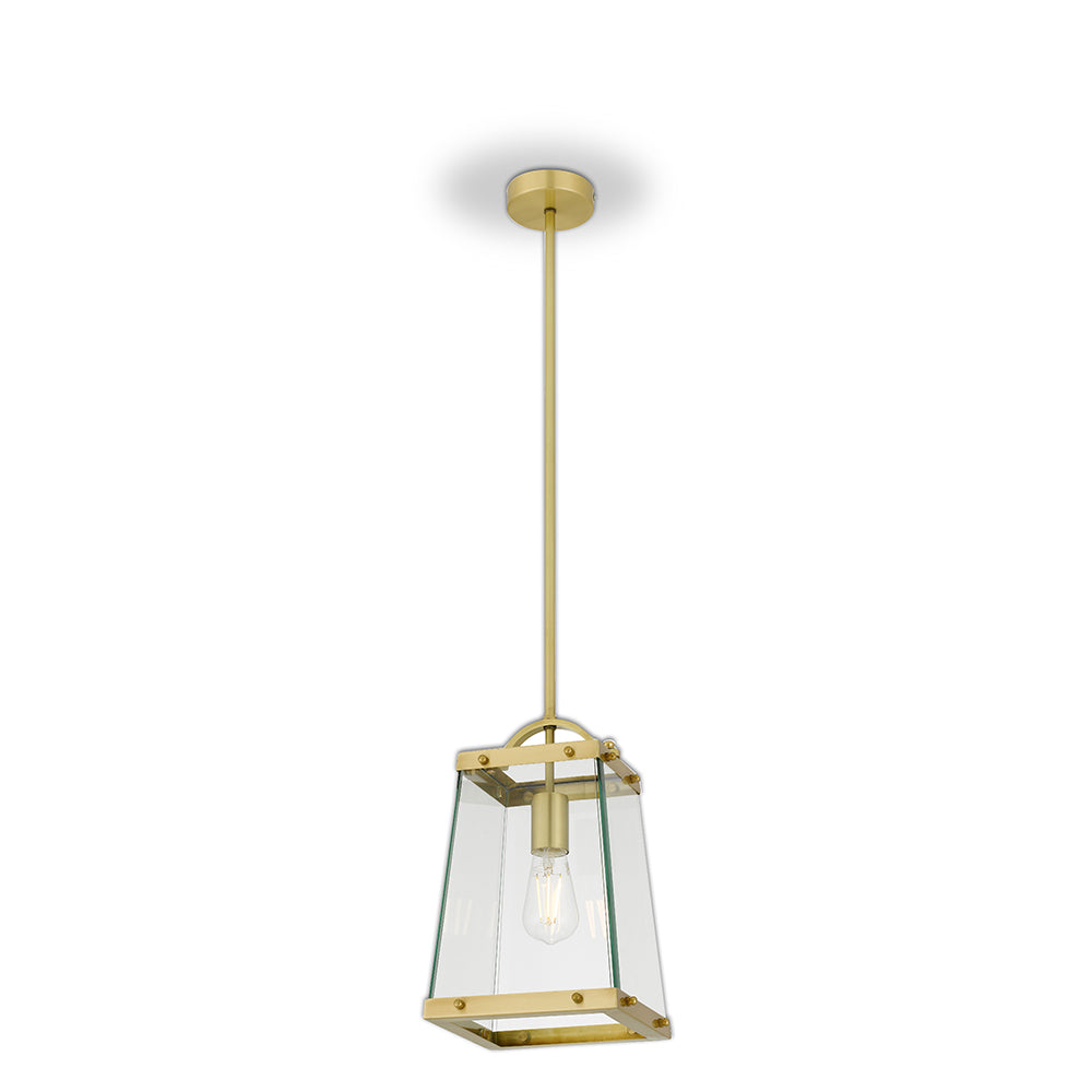 TFS 1 LIGHT SOLID BRASS PENDANT 25wE27max L:200H:330 BRASS / CLEAR