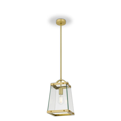 TFS 1 LIGHT SOLID BRASS PENDANT 25wE27max L:200H:330 BRASS / CLEAR