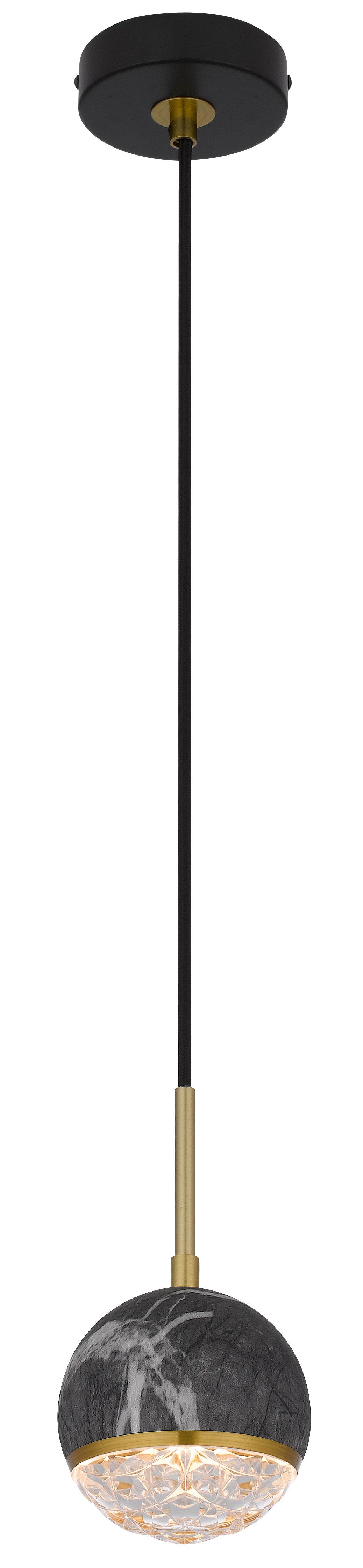 TFS 1 PENDANT 6wG9max not incl D110 cab:2m BLACK MARBLE LOOK / CLEAR