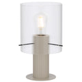 TFS TABLE LAMP 25wE27max D180 H320 inline swt GREY / CLEAR