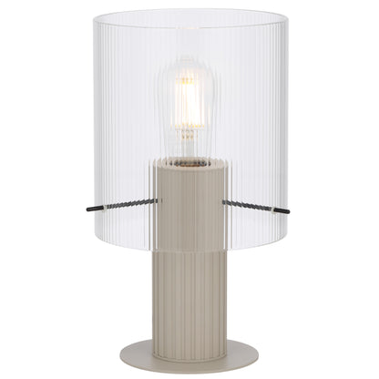 TFS TABLE LAMP 25wE27max D180 H320 inline swt GREY / CLEAR