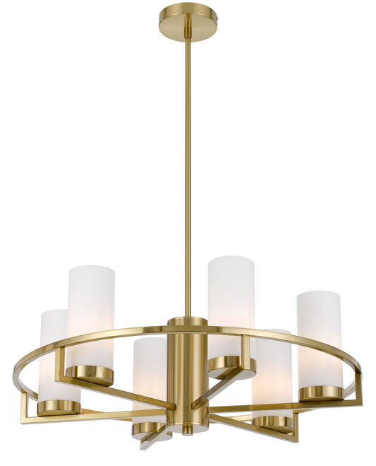 TFS 6LTS PENDANT 6x25wE14max D650 H242 GLASS:80 BRASS / OPAL MATT ROD:1.5m