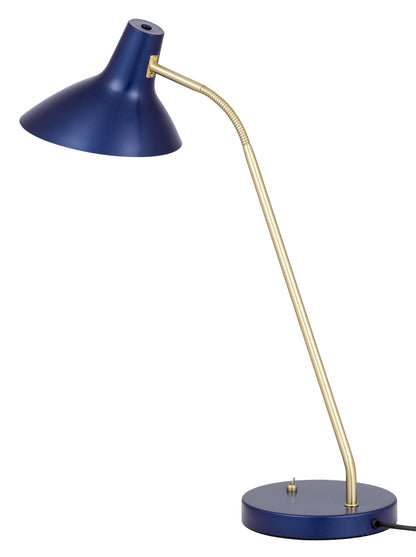 TFS TABLE LAMP 25wE27max H:645 D:180 BLUE/ BRASS MATT/BLUE ROCKET SWITCH