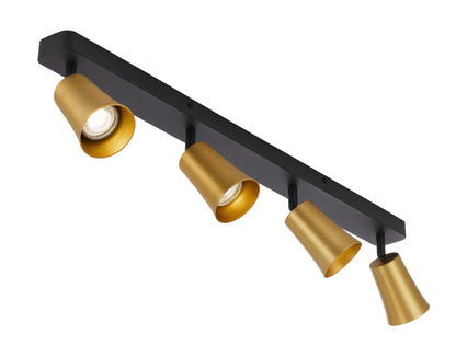 TFS 4 SPOT BAR 4x6wGU10max L750 P175 GOLD BRUSHED BLACK