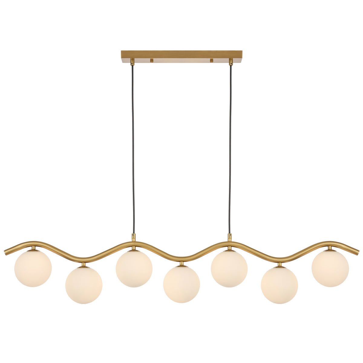 Lumowood TFS 7LT PENDANT 7x6wG9max KIT L1150 W120 H200 CAB2m ANT GOLD/ OPAL MATT