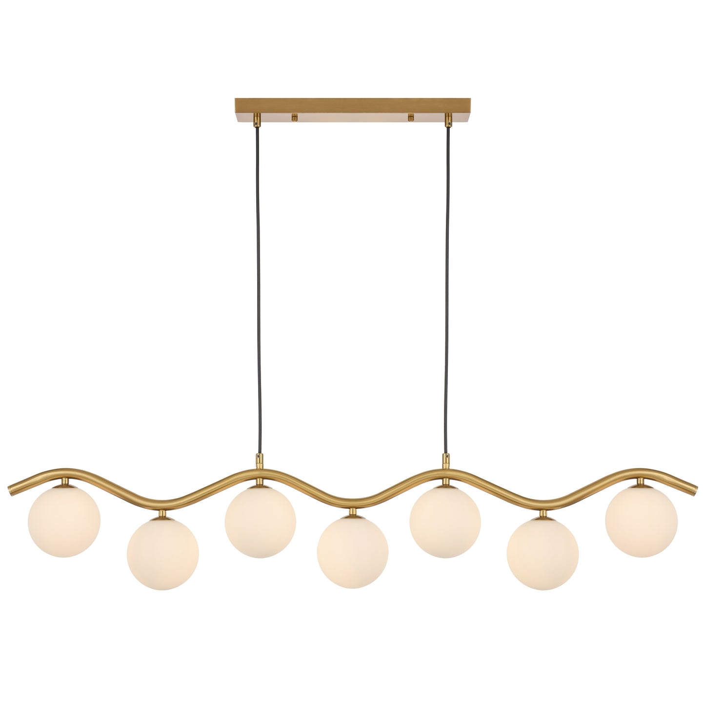 Lumowood TFS 7LT PENDANT 7x6wG9max KIT L1150 W120 H200 CAB2m ANT GOLD/ OPAL MATT