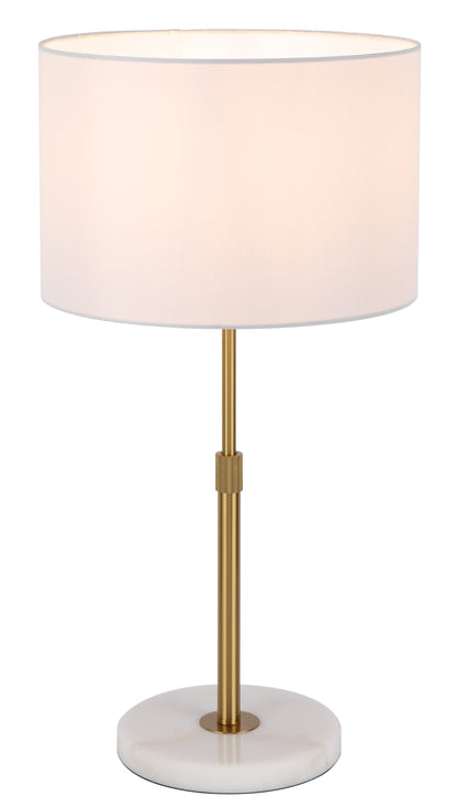 TFS TABLE LAMP 25wE27max H:550max D:300 inline switch WHITE MARBLE/ANT GOLD/IVORY