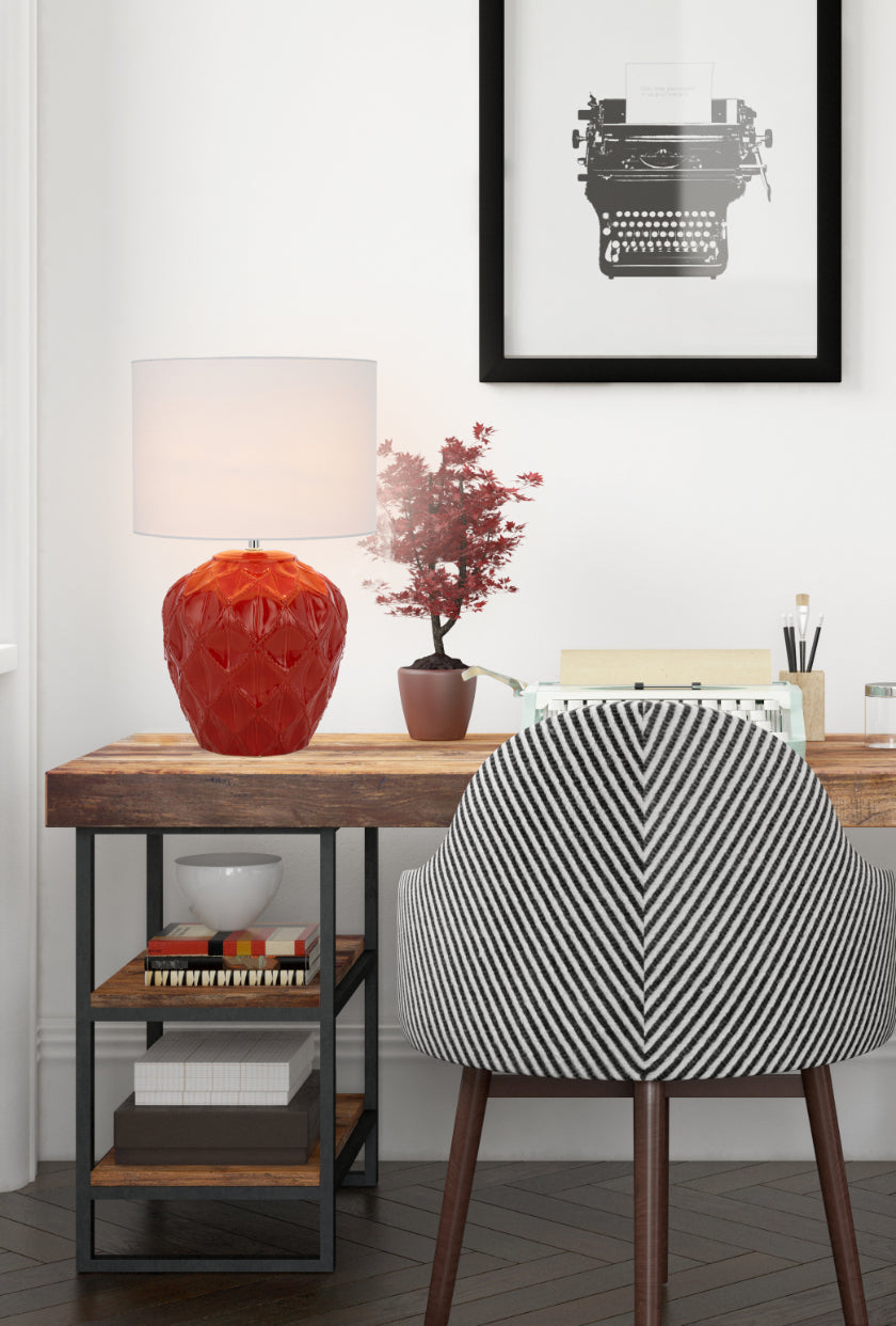 TFS CERAMIC TABLE LAMP 25wE27max D:330 H:540 RED / WHITE