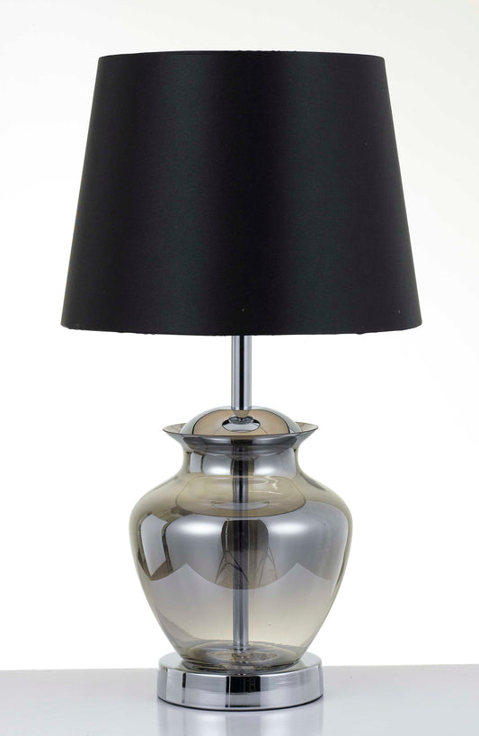 TFS TABLE LAMP 25wE27max D 300 H 480 CL-SW CHROME / SMOKE / BLACK
